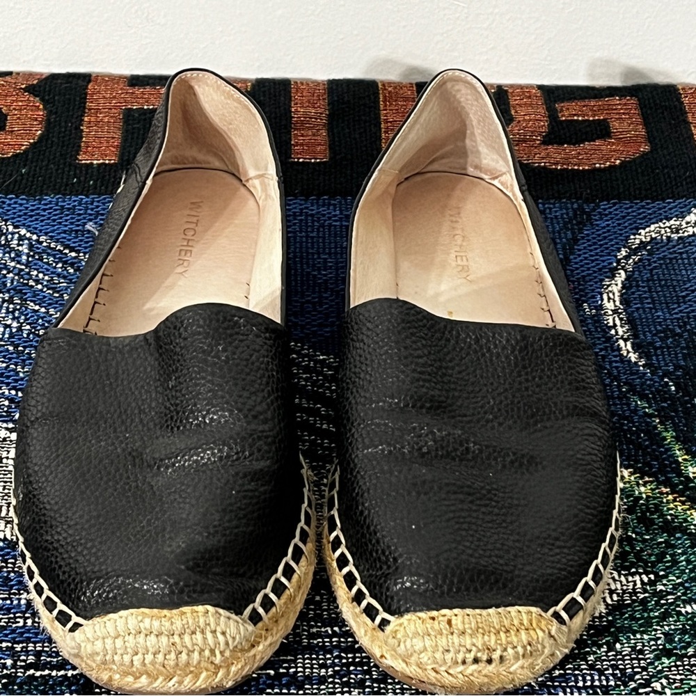 Witchery Black Non Leather Maya Espadrille